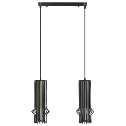 Lampa wisząca STEN 2 ELEM styl skandynawski metal pcv czarny 5106/2 BLACK