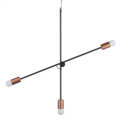 Lampa wisząca STICKS III Nowodvorski styl industrialny stal lakierowana czarny miedziany 6268