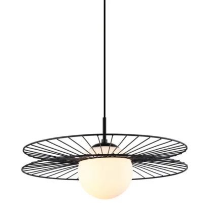 Lampa wisząca Sandy ITALUX styl industrialny stal szkło czarny MDM-4002/1 BK