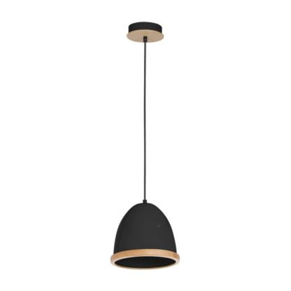 Lampa wisząca Studio Black MILAGRO styl skandynawski nowoczesny metal drewno czarny MLP8852