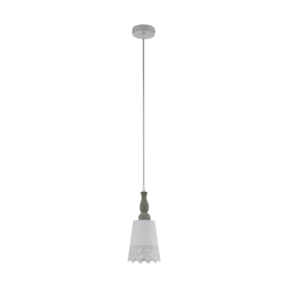 Lampa wisząca TALBOT 2 EGLO styl klasyczny stal drewno biały 33039