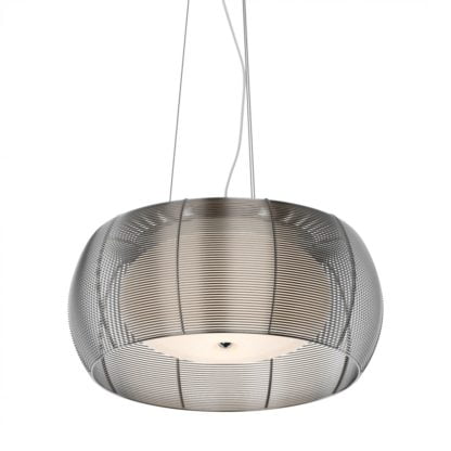 Lampa wisząca TANGO ZUMALINE styl nowoczesny aluminum szkło opalowe srebrny MD1104-2 (SILVER)