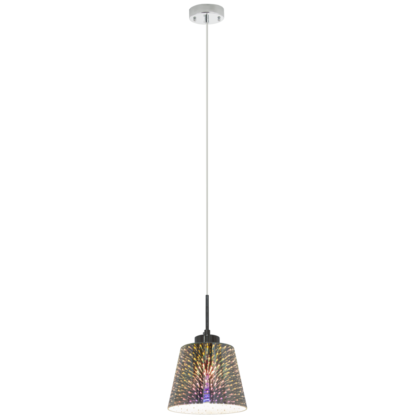 Lampa wisząca TEMISTO ELEM styl designerski chrom wielokolorowy metal szkło 6764/1A