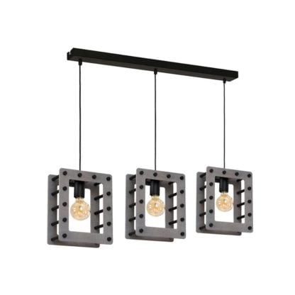 Lampa wisząca THEO MILAGRO styl industrialny drewno metal czarny szary MLP3755