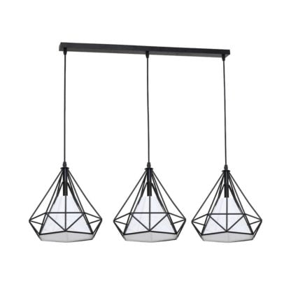 Lampa wisząca TRIANGOLO MILAGRO styl skandynawski metal tkanina czarny biały ML162