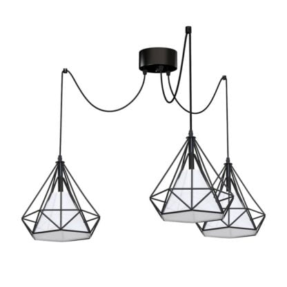 Lampa wisząca TRIANGOLO MILAGRO styl skandynawski metal tkanina czarny biały ML163