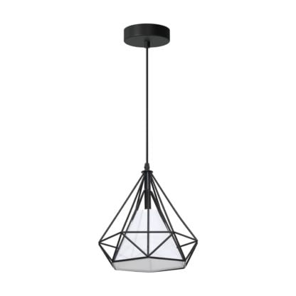 Lampa wisząca TRIANGOLO MILAGRO styl skandynawski metal tkanina czarny biały ML4384