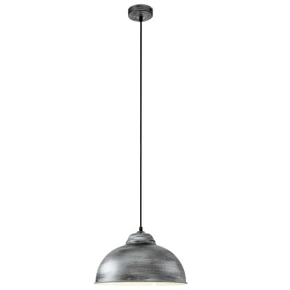 Lampa wisząca TRURO 2 EGLO styl industrialny stal antyczny srebrny 49389