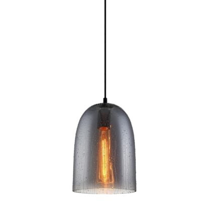 Lampa wisząca Tabby III Italux styl nowoczesny szkło stal czarny przeźroczysty MDM3149/1 SG+DROP