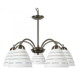 Lampa wisząca ULI CANDELLUX 5X60W E27 metal szkło satyna 35-66169