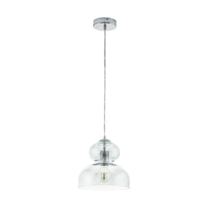 Lampa wisząca ULLASTE EGLO styl industrialny stal szkło chrom przeźroczysty 43232