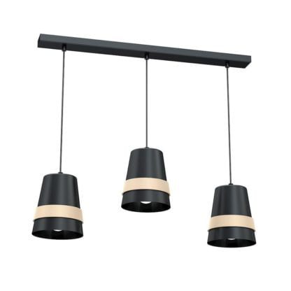 Lampa wisząca VENEZIA BLACK MILAGRO styl skandynawski minimalistyczny metal drewno czarny MLP5451