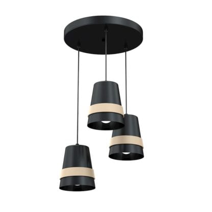 Lampa wisząca VENEZIA BLACK MILAGRO styl skandynawski minimalistyczny metal drewno czarny MLP5454