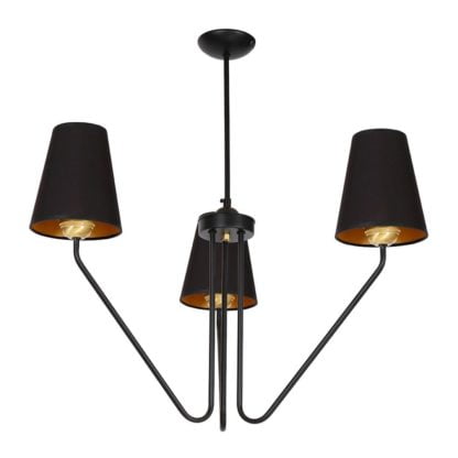 Lampa wisząca VICTORIA MILAGRO styl klasyczny metal tkanina czarny MLP4912