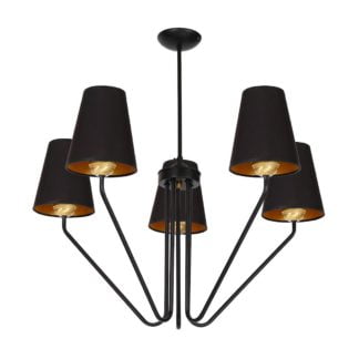 Lampa wisząca VICTORIA MILAGRO styl klasyczny metal tkanina czarny MLP4913