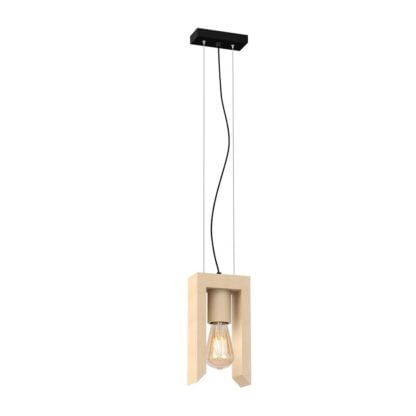 Lampa wisząca VINCENZO MILAGRO styl rustykalny drewno metal drewniany czarny MLP5418
