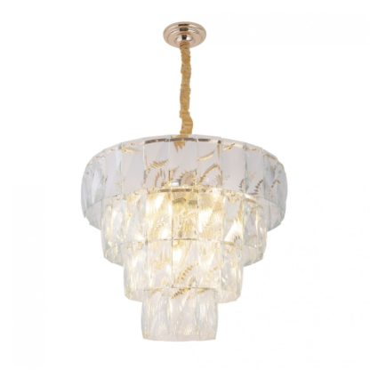 Lampa wisząca VIVALDI Maxlight styl glamour kryształ metal szkło chrom przeźroczysty P0269