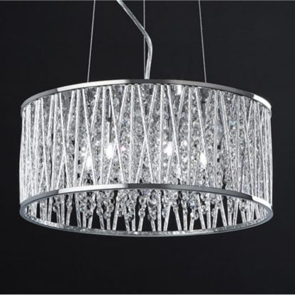 Lampa wisząca Vanessa Italux styl glamour kryształ metal kryształ chrom P0282-06R-F4QL