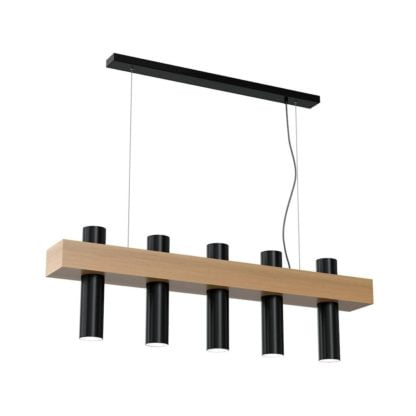 Lampa wisząca WEST MILAGRO styl nowoczesny drewno metal czarny MLP5511