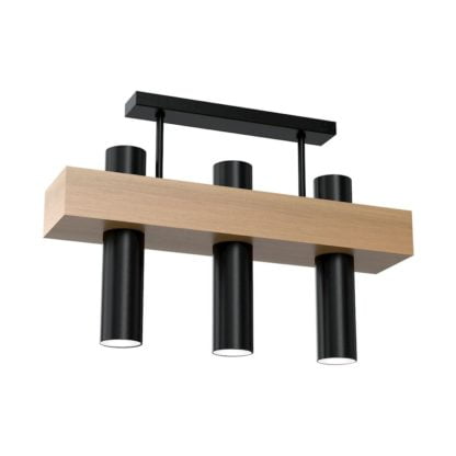 Lampa wisząca WEST MILAGRO styl nowoczesny drewno metal czarny MLP5513