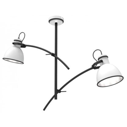 Lampa wisząca ZUMBA CANDELLUX 2X40W E14 BIAŁY CZARNY 32-72054