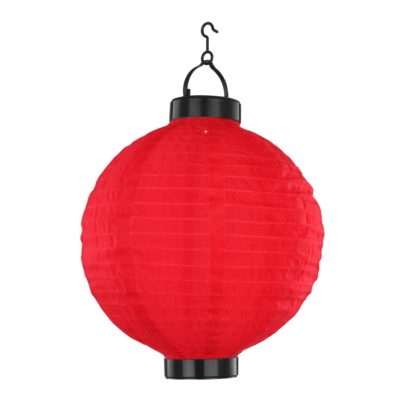 Lampa zewnętrzna lampion SOLAR GLOBO tworzywo sztuczne czarny czerwony 33970R