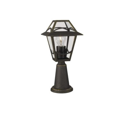 Lampa zewnętrzna stojąca Babylon Philips styl rustykalny aluminium plastik czarny złoty szczotkowany 154224210