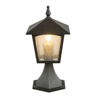 Lampa zewnętrzna stojąca PIERO Globo odlew aluminiowy szkło antyczny czarny 31557