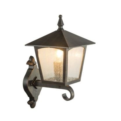 Lampa zewnętrzna ścienna PIERO Globo odlew aluminiowy szkło antyczny czarny 31555