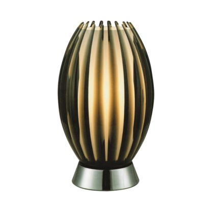 Lampka Stołowa Elba Azzardo styl glamour kryształ metal akryl szkło chrom brązowy biały MA 1122M