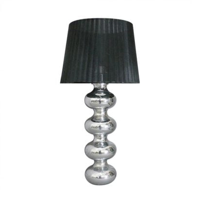 Lampka nocna DECO ZUMALINE styl nowoczesny tkanina metal chrom czarny TS-060216T-BK