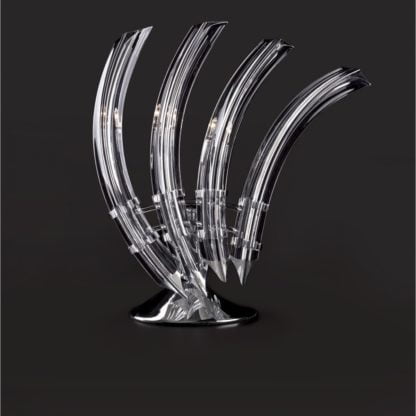 Lampka nocna EMMA Maxlight styl glamour kryształ metal szkło chrom przeźroczysty 3829/3T