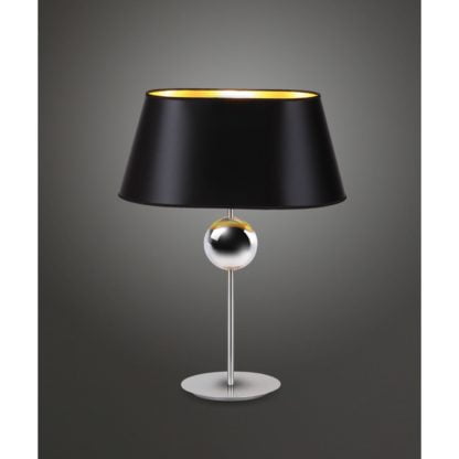 Lampka nocna NAPOLEON Maxlight styl glamour kryształ metal tkanina czarny złoty T0021