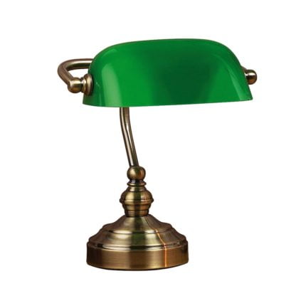 Lampka stołowa MARKSLOJD BANKERS Stołowa 25cm1L Patyna/Zielony styl nowoczesny