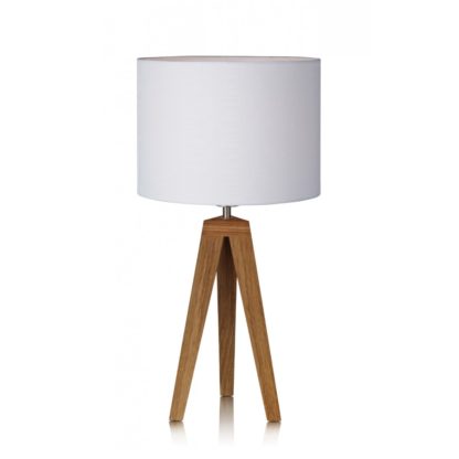 Lampka stołowa MARKSLOJD KULLEN Stołowa 1L 28cm Dąb/Biały styl skandynawski trójnóg drewno 104868