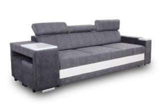 Meble-Bogart Sofa rozkładana z półką drewnianą Dino II