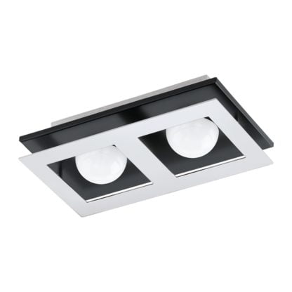 Plafon LED BELLAMONTE Eglo aluminium tworzywo sztuczne chrom czarny biały 96532