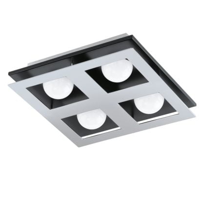 Plafon LED BELLAMONTE Eglo aluminium tworzywo sztuczne chrom czarny biały 96534