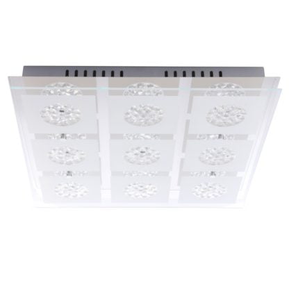 Plafon LED Declan Italux styl nowoczesny stal szkło biały chrom C29541F-9R