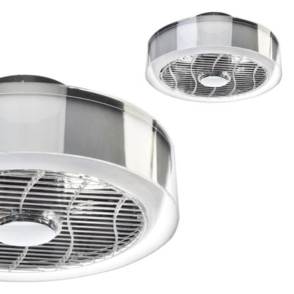 Plafon LED MISTRAL 45W z wentylatorem MILAGRO styl nowoczesny klosz transparentny ML6092