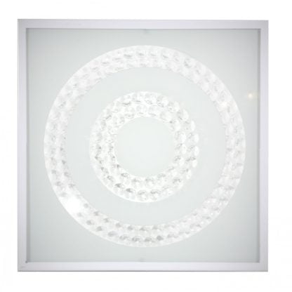 Plafon LUX CANDELLUX 29X29 16W LED zimny biały 6500K metal szkło biały 10-60662