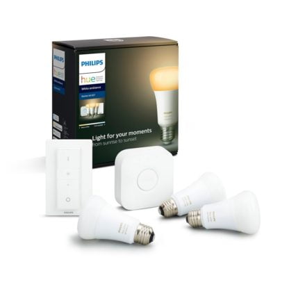 Zestaw startowy LED HUE white ambiance 3 x E27 9 5W Philips regulator przyciemniania + mostek 8718699673345