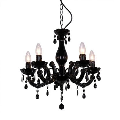 Żyrandol MAGNOLIA ZUMALINE styl glamour / kryształ metal akryl czarny RLD94016-5B