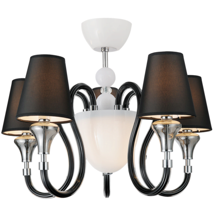 Żyrandol do salonu CHANDELIER ZUMALINE styl klasyczny szkło metal tkanina czarny MC2070-5BL